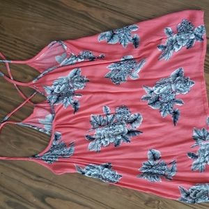 Pink floral tank